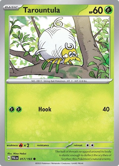 Tarountula 017 193 Reverse Holofoil PAL #017/193 (Near Mint Common) Pokemon: SV02: Paldea Evolved