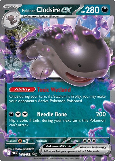 Paldean Clodsire ex Holofoil PAL #130/193 (Near Mint Double Rare) Pokemon: SV02: Paldea Evolved