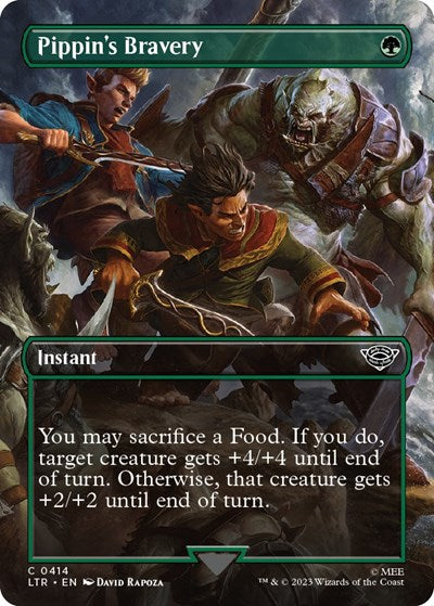 Pippins Bravery Borderless LTR #414 (Near Mint Common) Magic: The Gathering: Universes Beyond: The Lord of the Rings: Tales of Middle-earth