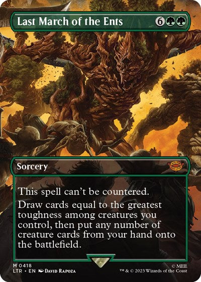 Last March of the Ents Borderless Foil LTR #418 (Near Mint Mythic Rare) Magic: The Gathering: Universes Beyond: The Lord of the Rings: Tales of Middle-earth