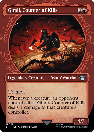 Gimli Counter of Kills Showcase LTR #312 (Near Mint Uncommon) Magic: The Gathering: Universes Beyond: The Lord of the Rings: Tales of Middle-earth