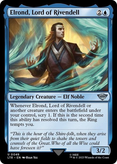 Elrond Lord of Rivendell Foil LTR #49 (Near Mint Uncommon) Magic: The Gathering: Universes Beyond: The Lord of the Rings: Tales of Middle-earth