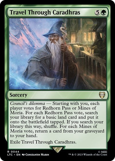Travel Through Caradhras LTC #44 (Near Mint Rare) Magic: The Gathering: Commander: The Lord of the Rings: Tales of Middle-earth