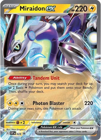 Miraidon ex - 028 Holofoil SVP #028 (Near Mint Promo) Pokemon: SV: Scarlet & Violet Promo Cards