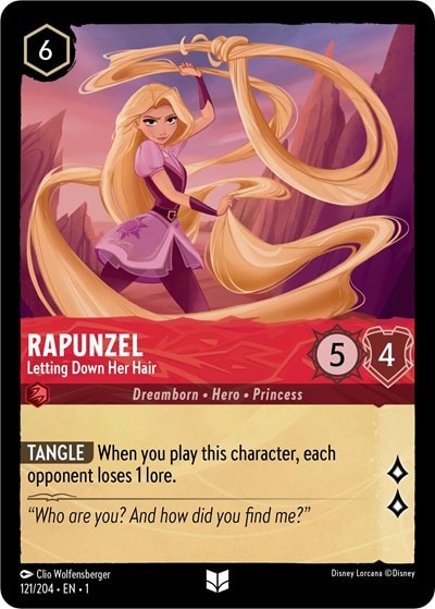 Rapunzel - Letting Down Her Hair 1 #121/204 (Near Mint Uncommon) Disney Lorcana: The First Chapter