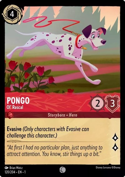 Pongo Ol Rascal 1 #120/204 (Near Mint Common) Disney Lorcana: The First Chapter