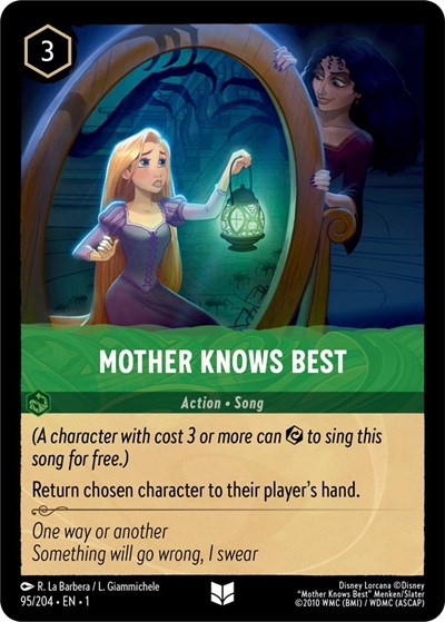 Mother Knows Best 1 #95/204 (Near Mint Uncommon) Disney Lorcana: The First Chapter