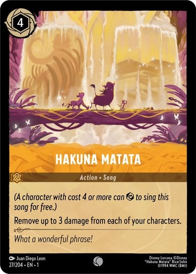 Hakuna Matata 1 #27/204 (Near Mint Common) Disney Lorcana: The First Chapter