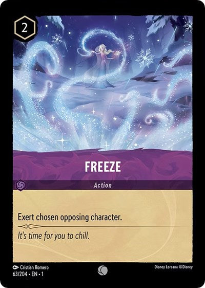 Freeze 1 #63/204 (Near Mint Common) Disney Lorcana: The First Chapter