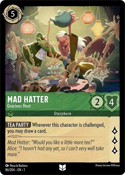 Mad Hatter Gracious Host 1 #86/204 (Near Mint Uncommon) Disney Lorcana: The First Chapter