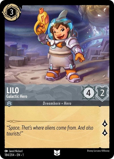 Lilo Galactic Hero 1 #184/204 (Near Mint Uncommon) Disney Lorcana: The First Chapter