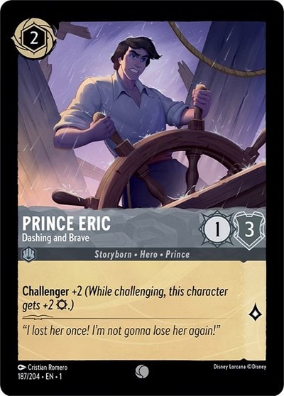 Prince Eric - Dashing and Brave 1 #187/204 (Near Mint Common) Disney Lorcana: The First Chapter