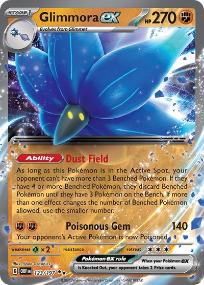Glimmora ex Holofoil OBF #123/197 (Near Mint Double Rare) Pokemon: SV03: Obsidian Flames