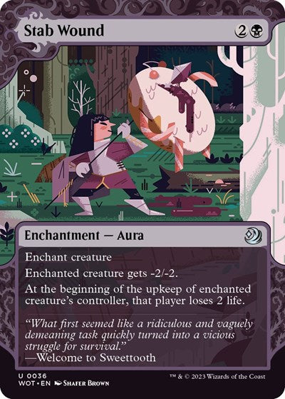 Stab Wound WOT #36 (Near Mint Uncommon) Magic: The Gathering: Wilds of Eldraine: Enchanting Tales
