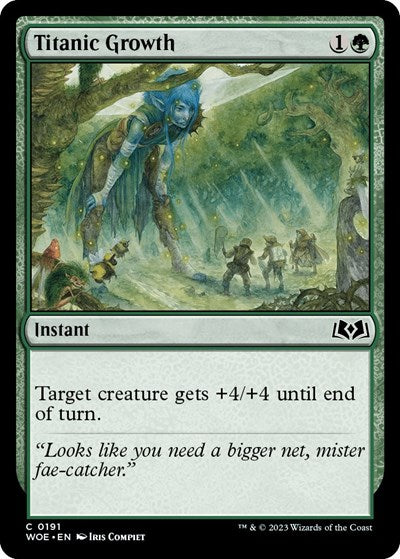 Titanic Growth Foil WOE #191 (Near Mint Common) Magic: The Gathering: Wilds of Eldraine
