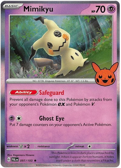 Mimikyu Holofoil TTBB23 #097/193 (Near Mint Holo Rare) Pokemon: Trick or Trade BOOster Bundle 2023
