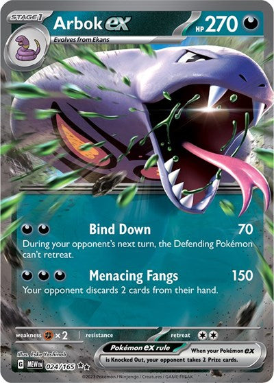 Arbok ex 024 165 Holofoil MEW #024/165 (Near Mint Double Rare) Pokemon: SV: Scarlet & Violet 151