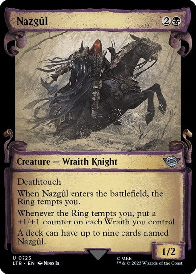 Nazgul 0725 Showcase Scrolls Foil LTR #725 (Near Mint Uncommon) Magic: The Gathering: Universes Beyond: The Lord of the Rings: Tales of Middle-earth