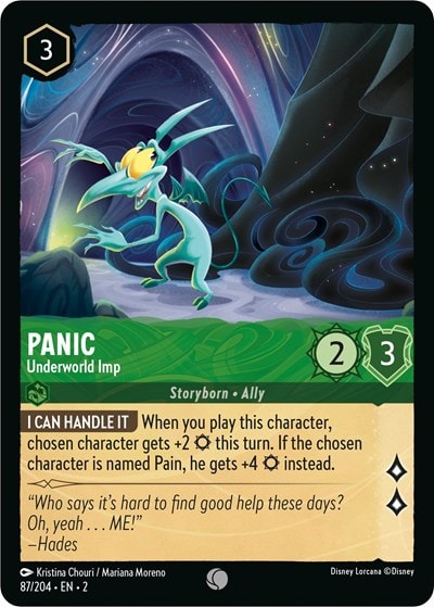 Panic - Underworld Imp 2 #87/204 (Near Mint Common) Disney Lorcana: Rise of the Floodborn