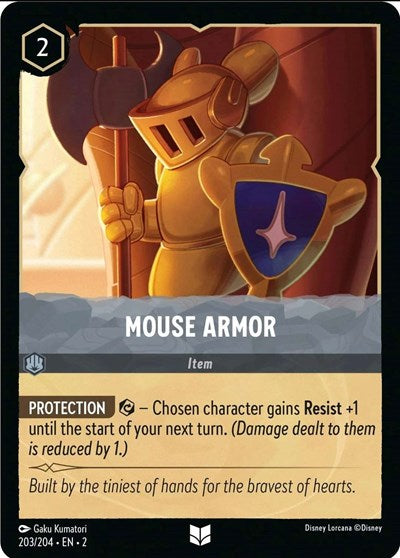 Mouse Armor 2 #203/204 (Near Mint Uncommon) Disney Lorcana: Rise of the Floodborn