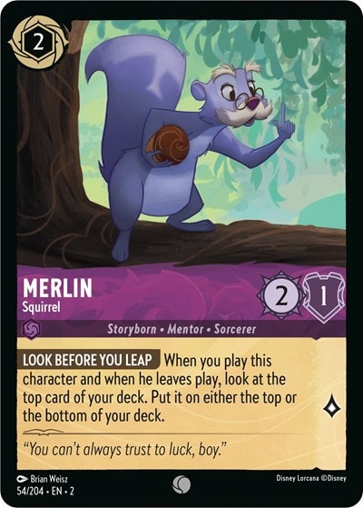 Merlin - Squirrel 2 #54/204 (Near Mint Common) Disney Lorcana: Rise of the Floodborn