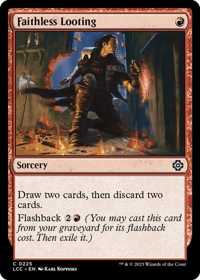 Faithless Looting LCC #225 (Near Mint Common) Magic: The Gathering: Commander: The Lost Caverns of Ixalan