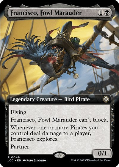 Francisco Fowl Marauder Extended Art LCC #49 (Near Mint Rare) Magic: The Gathering: Commander: The Lost Caverns of Ixalan