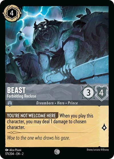 Beast - Forbidding Recluse 2 #171/204 (Near Mint Common) Disney Lorcana: Rise of the Floodborn