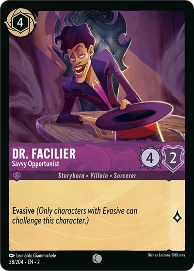 Dr. Facilier - Savvy Opportunist 2 #38/204 (Near Mint Common) Disney Lorcana: Rise of the Floodborn