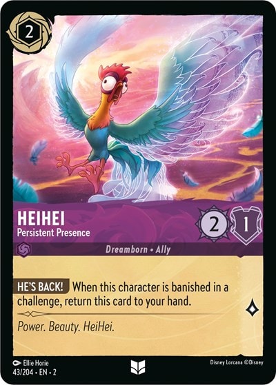 HeiHei - Persistent Presence 2 #43/204 (Near Mint Uncommon) Disney Lorcana: Rise of the Floodborn