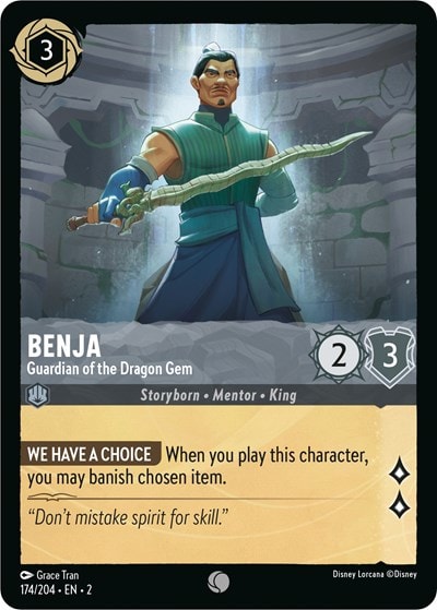 Benja - Guardian of the Dragon Gem 2 #174/204 (Near Mint Common) Disney Lorcana: Rise of the Floodborn