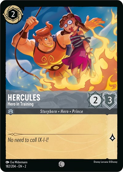 Hercules Hero in Training 2 #182/204 (Near Mint Common) Disney Lorcana: Rise of the Floodborn