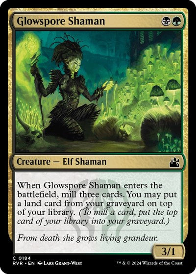 Glowspore Shaman RVR #184 (Near Mint Common) Magic: The Gathering: Ravnica Remastered