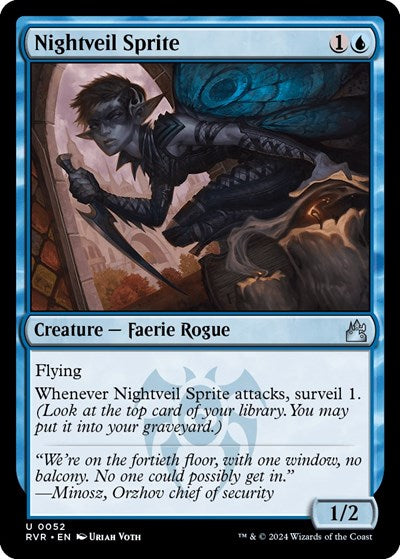 Nightveil Sprite RVR #52 (Near Mint Uncommon) Magic: The Gathering: Ravnica Remastered