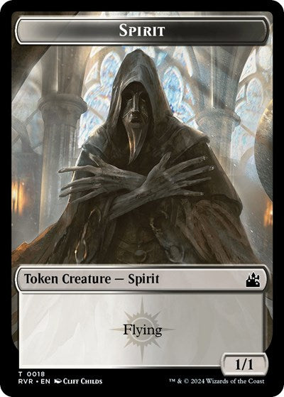 Spirit Token 0018 RVR #18 (Near Mint T) Magic: The Gathering: Ravnica Remastered