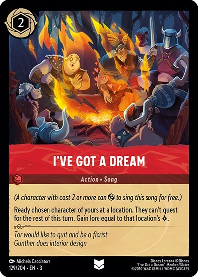 I've Got a Dream 3 #129/204 (Near Mint Uncommon) Disney Lorcana: Into the Inklands