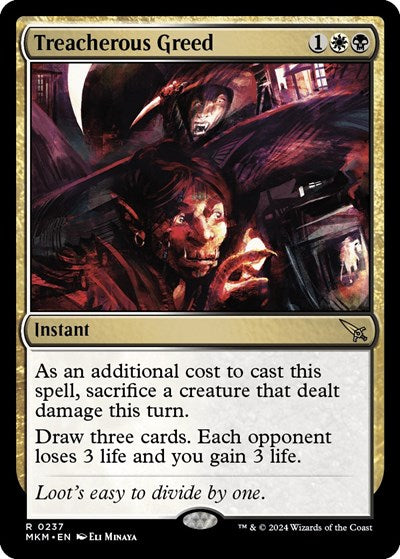 Treacherous Greed MKM #237 (Near Mint Rare) Magic: The Gathering: Murders at Karlov Manor