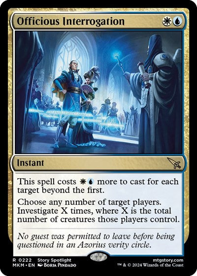 Officious Interrogation Murders at Karlov Manor MKM #222 (Rare) Magic: The Gathering: