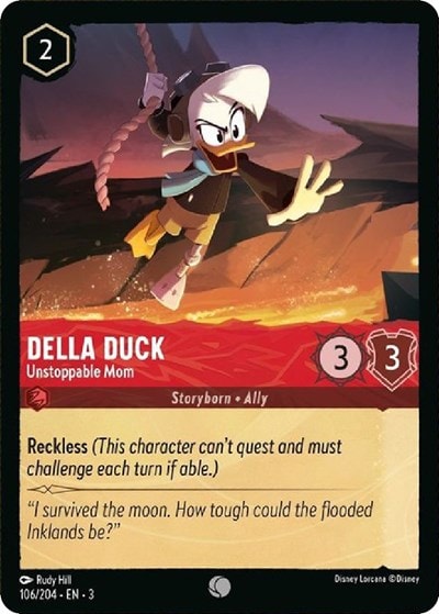 Della Duck - Unstoppable Mom 3 #106/204 (Near Mint Common) Disney Lorcana: Into the Inklands
