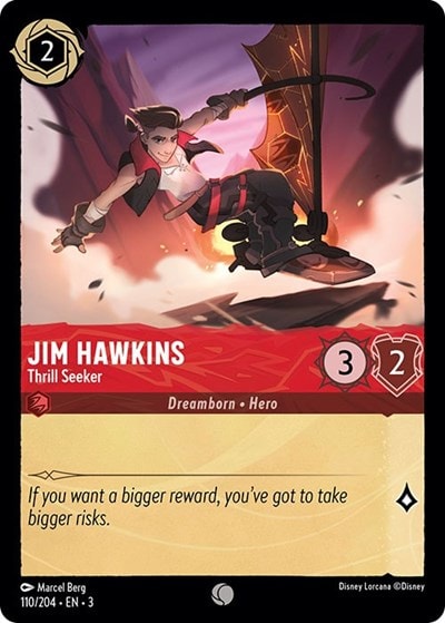 Jim Hawkins - Thrill Seeker 3 #110/204 (Near Mint Common) Disney Lorcana: Into the Inklands