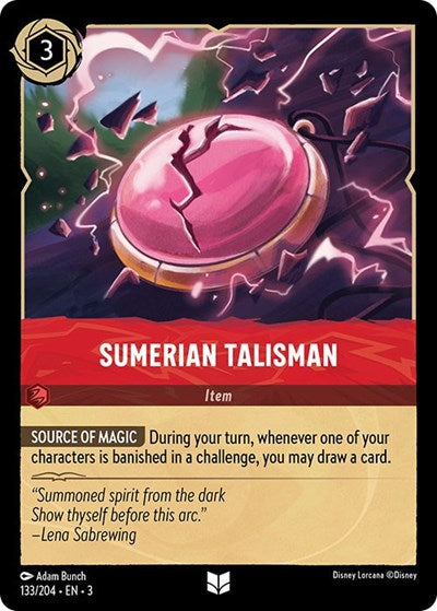 Sumerian Talisman 3 #133/204 (Near Mint Uncommon) Disney Lorcana: Into the Inklands