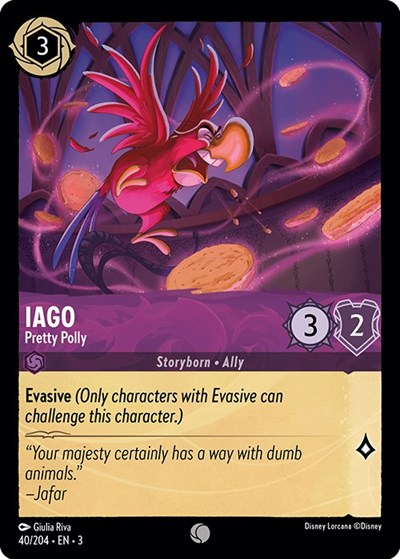 Iago - Pretty Polly 3 #40/204 (Near Mint Common) Disney Lorcana: Into the Inklands