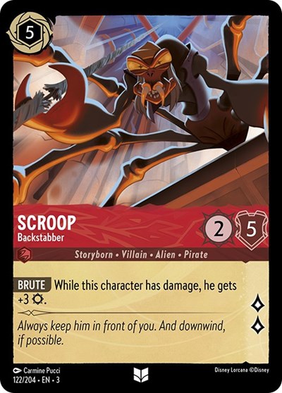 Scroop - Backstabber 3 #122/204 (Near Mint Uncommon) Disney Lorcana: Into the Inklands