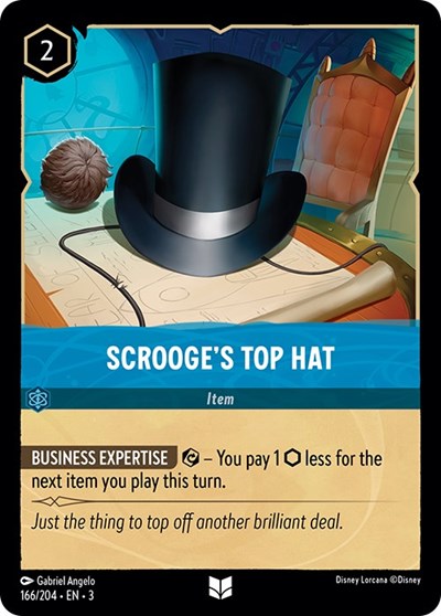 Scrooge's Top Hat 3 #166/204 (Near Mint Uncommon) Disney Lorcana: Into the Inklands