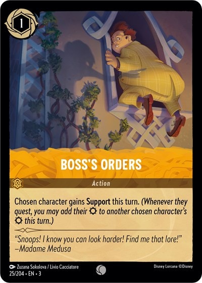 Boss's Orders 3 #25/204 (Near Mint Common) Disney Lorcana: Into the Inklands