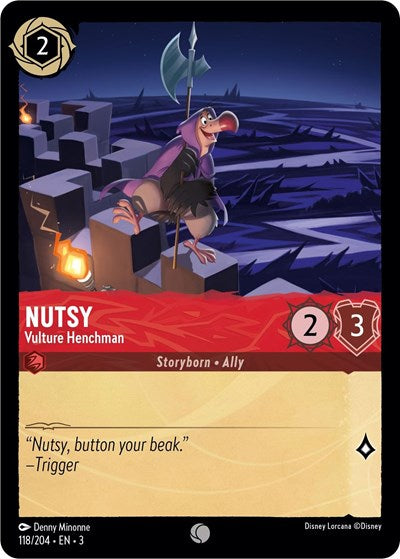 Nutsy - Vulture Henchman 3 #118/204 (Near Mint Common) Disney Lorcana: Into the Inklands