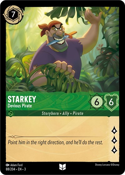 Starkey - Devious Pirate 3 #88/204 (Near Mint Uncommon) Disney Lorcana: Into the Inklands