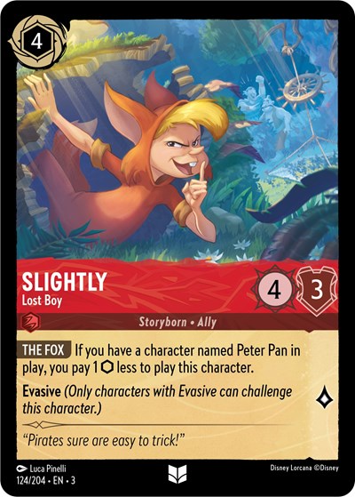 Slightly - Lost Boy 3 #124/204 (Near Mint Uncommon) Disney Lorcana: Into the Inklands