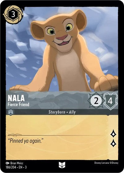Nala - Fierce Friend 3 #186/204 (Near Mint Uncommon) Disney Lorcana: Into the Inklands