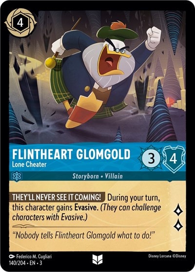Flintheart Glomgold - Lone Cheater 3 #140/204 (Near Mint Uncommon) Disney Lorcana: Into the Inklands